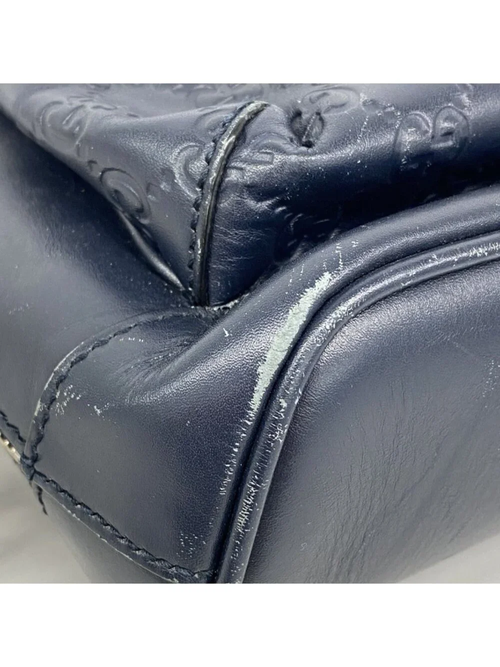 Gucci Belt Bag Guccissima Leather Navy Silver